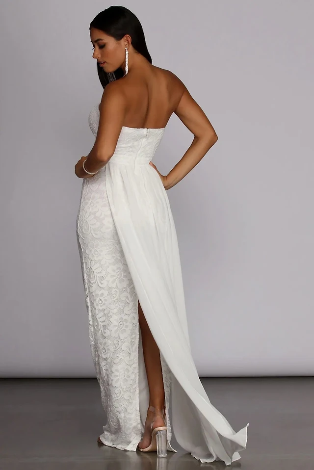 bailey strapless lace dress Bailey: Strapless Embroidered Organza Ball Gown Wedding Dress with Belt and 3D Flowers