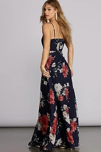 Marlena Floral Chiffon Gown