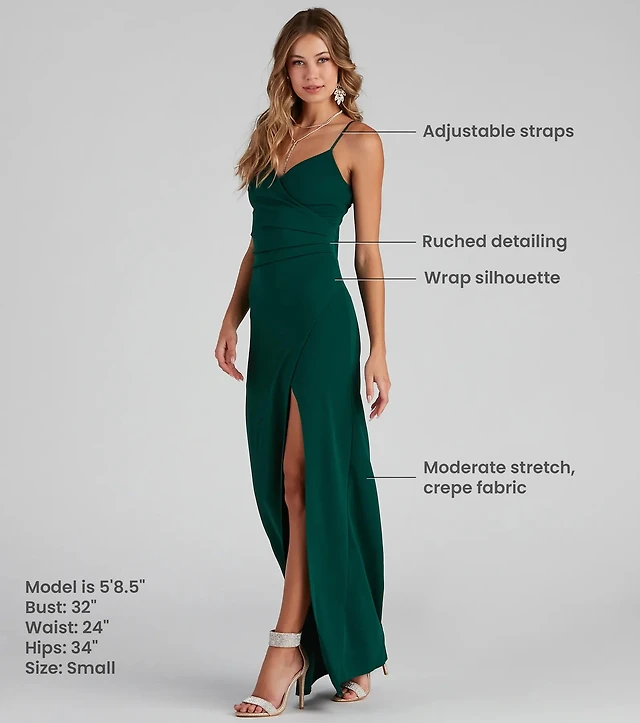 windsor sasha rhinestone wrap dress with high slit reviews Sasha Formal High Slit Wrap Dress Windsor Reviews