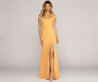 Flora Crepe Slit Gown