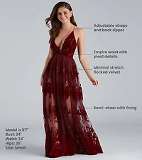 Morgan Formal Flocked Velvet Dress