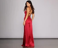 Renée Lace-Up Satin Dress