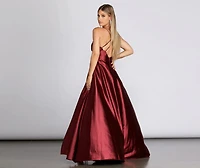 Priscilla Satin Evening Gown