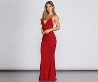 Loren Glitter Knit V Dress