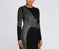 Julie Heat Stone High Slit Formal Dress