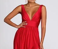 Ellen Deep V Slit Gown