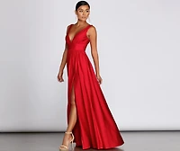Ellen Deep V Slit Gown
