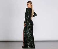 Kendall Formal High Slit Sequin Dress