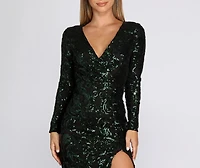 Kendall Formal High Slit Sequin Dress