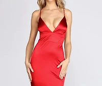 Addie Satin Lattice Mermaid Dress