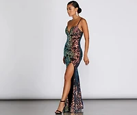 Giselle Formal Iridescent Sequin Dress