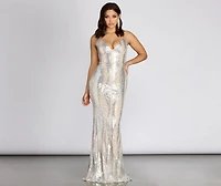 Constance Lace Back Sequin Dress