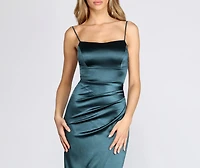 Kay Formal Lace Up Satin Dress