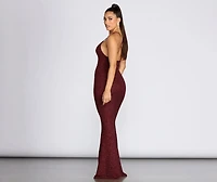 Khloe Long Glitter Formal Gown