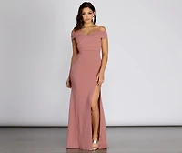 Lisa Marie Formal Pleated Crepe Dress