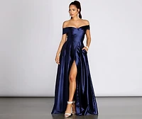 Palmer Formal Satin Wrap Dress