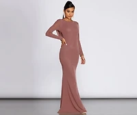 Kyra Glitter Long Slim Gown