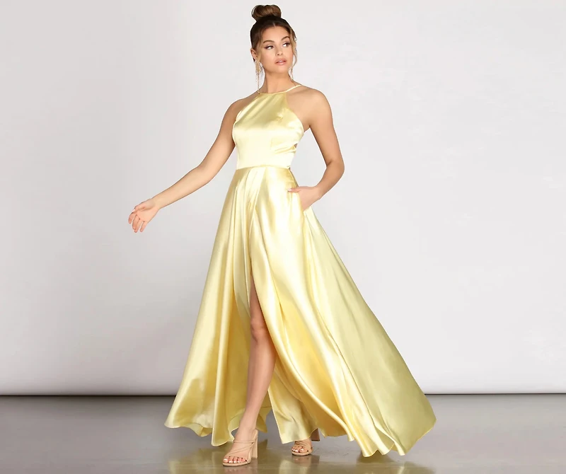 Shonda Charmeuse Satin A-Line Dress