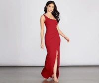 Lorena One Shoulder Crepe Dress