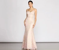 Elvina Embroidered Floral Mermaid Dress