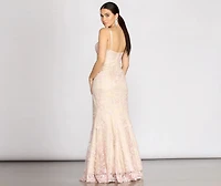 Elvina Embroidered Floral Mermaid Dress