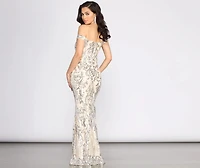 Clara Sequin Off Shoulder Dress