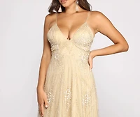 Sophie Formal Floral Glitter A-Line Dress
