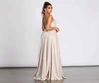 Elana Glitter A-Line Dress