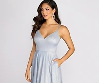 Elana Glitter A-Line Dress