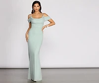 Zoey Formal Glitter Cowl Dress