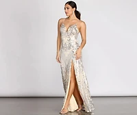 Carrie Scroll Sequin A-Line Dress