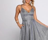 Olympia Glitter Full A-Line Dress
