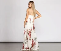 Claire Floral Chiffon Wrap Dress