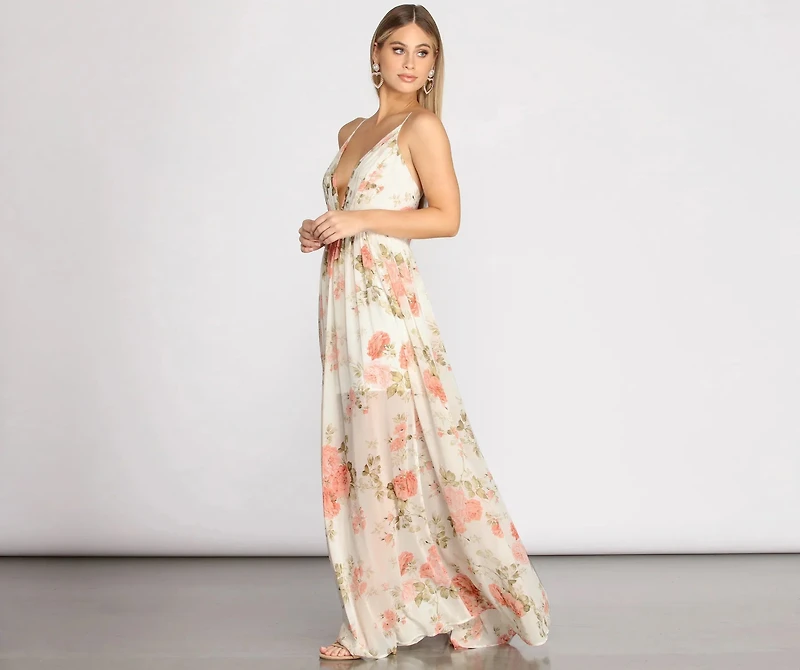 Tori Floral Chiffon A-Line Dress