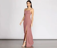 Aracely Glitter Crepe Mermaid Dress