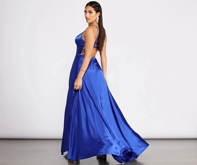 Haisley Formal Satin A-Line Dress