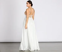 Asta Glitter Lace Up Back A-Line Dress