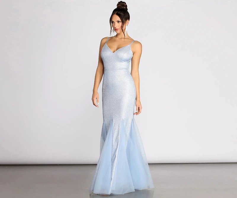 Ciara Glitter Tulle Mermaid Dress