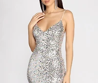 Cali Sequin Slim Asymmetrical Dress