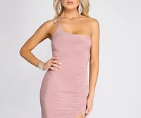 Adira High Side Slit One Shoulder Dress
