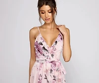 Dana Floral Chiffon Tie-Front Dress