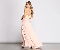 Eloise Cowl Neck Cross Back A-Line Dress
