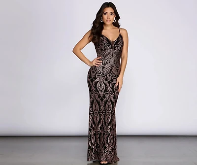 Vivica Scroll Glitter Dress