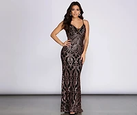 Vivica Scroll Glitter Dress
