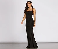 Rona Cowl Neck Lace Up Back Dress