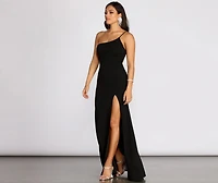 Elyse One Shoulder Tie Back Mermaid Dress