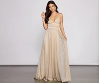 Natalie Sleeveless A-Line Mesh Formal Dress