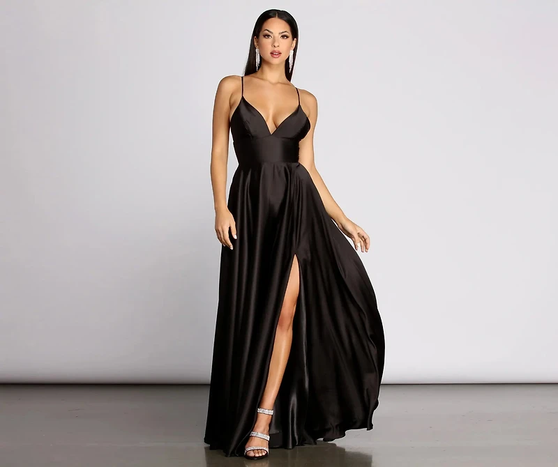 Isabelle Satin A-Line Dress