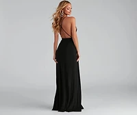 Brie Double Slit A-Line Formal Dress