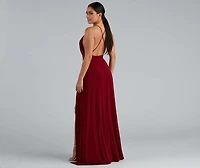 Brie Double Slit A-Line Formal Dress